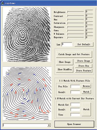 The extraction of features is when the program in the reader finds all the endings and splits in the ridges and marks them in order to create a code for each one. These codes combine for the template